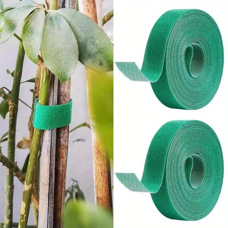 Cinta adhesiva velcro verde para jardinería