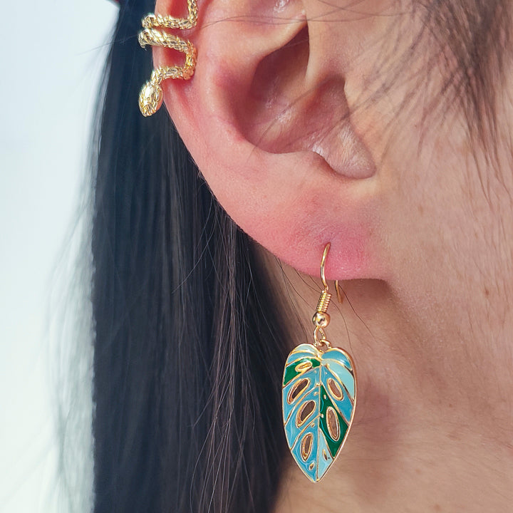 Aretes Hoja Alocasia esmaltados