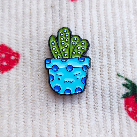 Pin Esmaltado Cactus Azul Enfadado