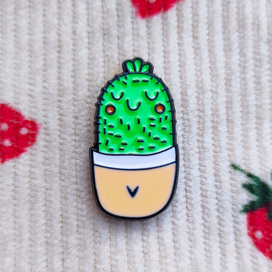 Pin Esmaltado Cactus Sonriente y Sonrojado